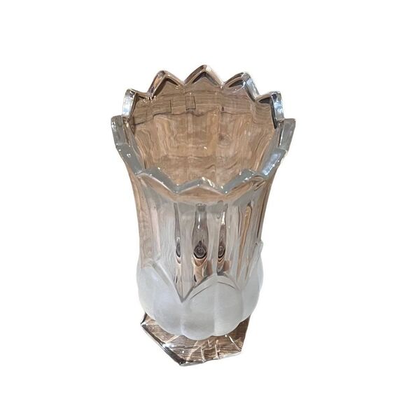 Vintage 1980/90s Frosted Crystal Tulip Art Nouveau Table/Side Lamp Light - Picture 5 of 11